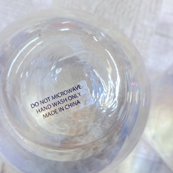 Set of two large size items iridescent stemless wine glasses - Picture 7 of 7